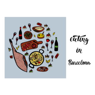 Eating In Barcelona, Spain Sticker