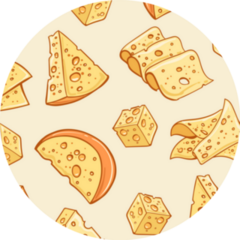  Eating Snack Background With Pieces Of Cheese Sticker