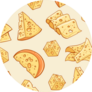  Eating Snack Background With Pieces Of Cheese Sticker