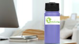 Eco Friendly And Sustainable Development Sticker on a Water Bottle (New) example