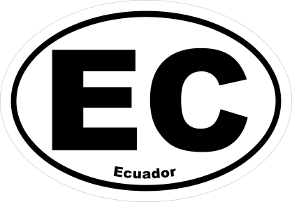 Ecuador Ec Oval Sticker