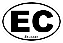 Ecuador Ec Oval Sticker