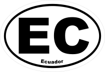 Ecuador Ec Oval Sticker