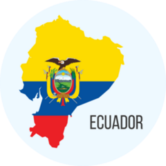 Ecuador Flag Map Text Sticker