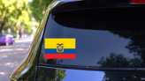 Ecuador Flag Sticker on a Rear Car Window (New) example