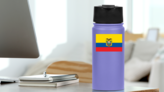 Ecuador Flag Sticker on a Water Bottle (New) example