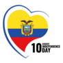 Ecuador Independence Heart Sticker