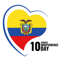 Ecuador Independence Heart Sticker