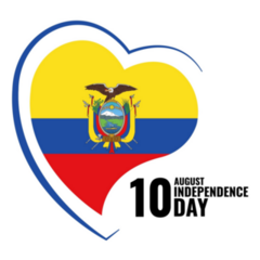 Ecuador Independence Heart Sticker