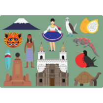 Ecuador Landmark Sticker Sheet