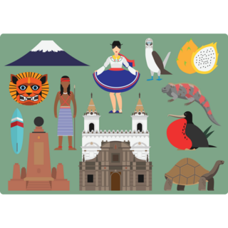 Ecuador Landmark Sticker Sheet