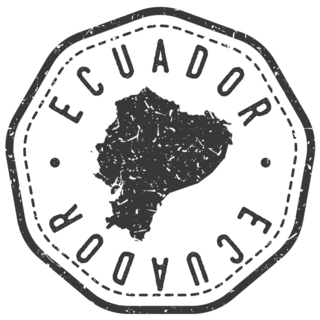 Ecuador Map Stamp Sticker