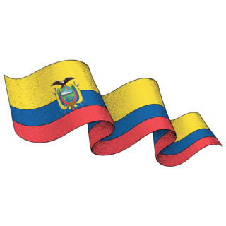 Ecuador National Flag Ribbon Sticker
