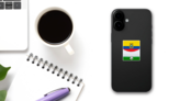 Ecuador Soccer Concept Sticker on a Phone (New) example