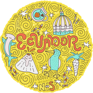 Ecuador Symbols Yellow Sticker