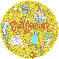 Ecuador Symbols Yellow Sticker