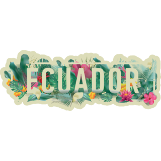 Ecuador Tropical Text Sticker