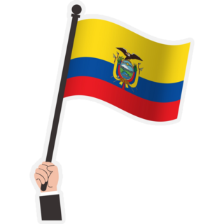 Ecuador Waving Flag Sticker