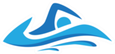 Education Swim Blue Color Logo Design Sticker