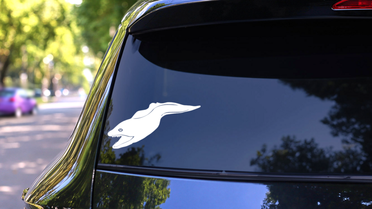 Eel Swimming Sticker on a Rear Car Window (New) example