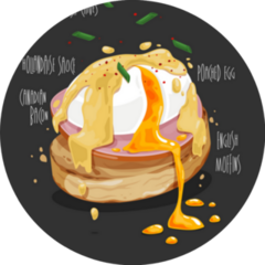Egg Benedict Breakfast Illustration Sticker