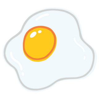 Egg Sunny Side Up Breakfast Illustration Sticker