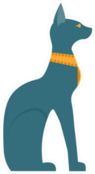 Egypt Cat Illustration In Blue Sticker