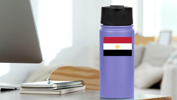 Egypt Flag Sticker on a Water Bottle (New) example