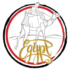 Egypt Handwritten Lettering Camel Rider Sticker