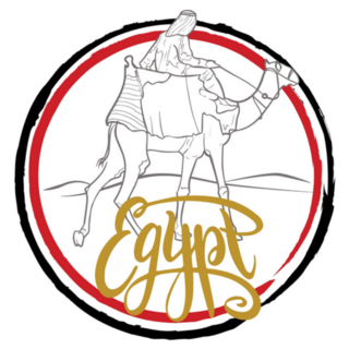 Egypt Handwritten Lettering Camel Rider Sticker