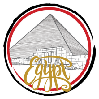 Egypt Logo Handwritten Inscription Pyramids Sticker
