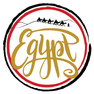 Egypt Logo, Handwritten Lettering Circle Sticker