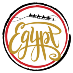 Egypt Logo, Handwritten Lettering Circle Sticker
