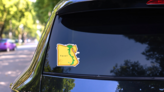 Egypt Map, Rivers, Roads And Cities Hand Drawn Sticker on a Rear Car Window (New) example