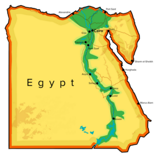 Egypt Map, Rivers, Roads And Cities Hand Drawn Sticker