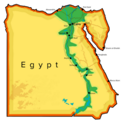 Egypt Map, Rivers, Roads And Cities Hand Drawn Sticker