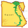 Egypt Map, Rivers, Roads And Cities Hand Drawn Sticker