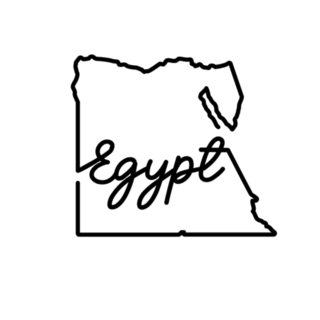 Egypt Outline Map With The Handwritten Sticker