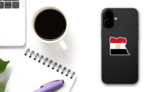 Egypt Shape & Flag Sticker on a Phone (New) example