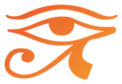 Egyptian Eye Of Hours Illustration In Orange Sticker