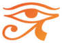 Egyptian Eye Of Hours Illustration In Orange Sticker