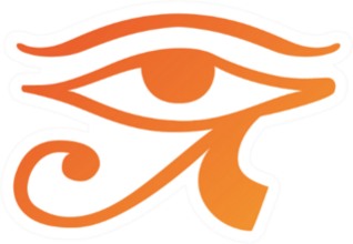 Egyptian Eye Of Hours Illustration In Orange Sticker