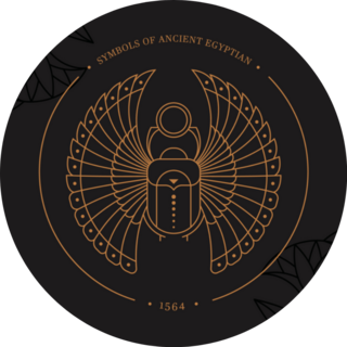 Egyptian Scarab Beetle Circle Sticker