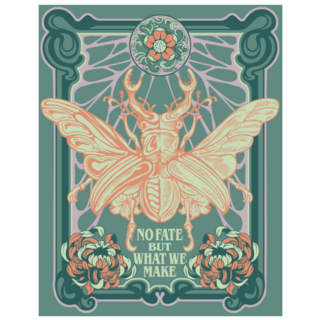 Egyptian Scarab Beetle Frame And Flowers Sticker