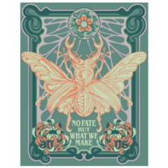 Egyptian Scarab Beetle Frame And Flowers Sticker