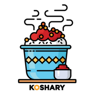 Egyptian Traditional Koshari Dish With Salsa Sticker