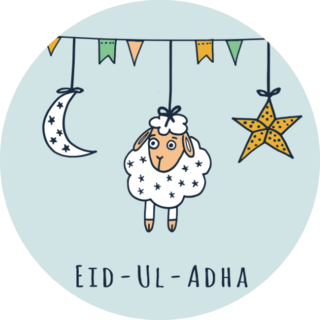 Eid-ul-adha Greeting Card With Sheep Sticker