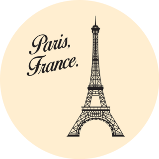 Eiffel Tower Emblem Of Paris France Lettering Sticker