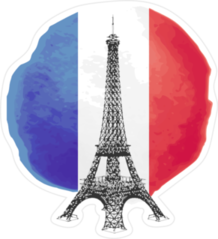 Eiffel Tower On Flag Of France Sticker