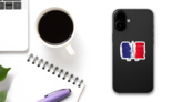 Eiffel Tower Painted France Flag Sticker on a Phone (New) example